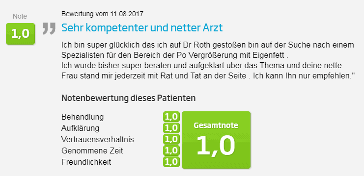 Jameda Bewertung Nasenverkleinerung in Düsseldorf